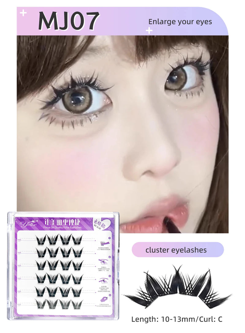 Yelix Large Capacity Self-Adhesive Eyelashes No Glue Fake Lashes Extensions Reusable for Makeup Soft Mink Eyelashes