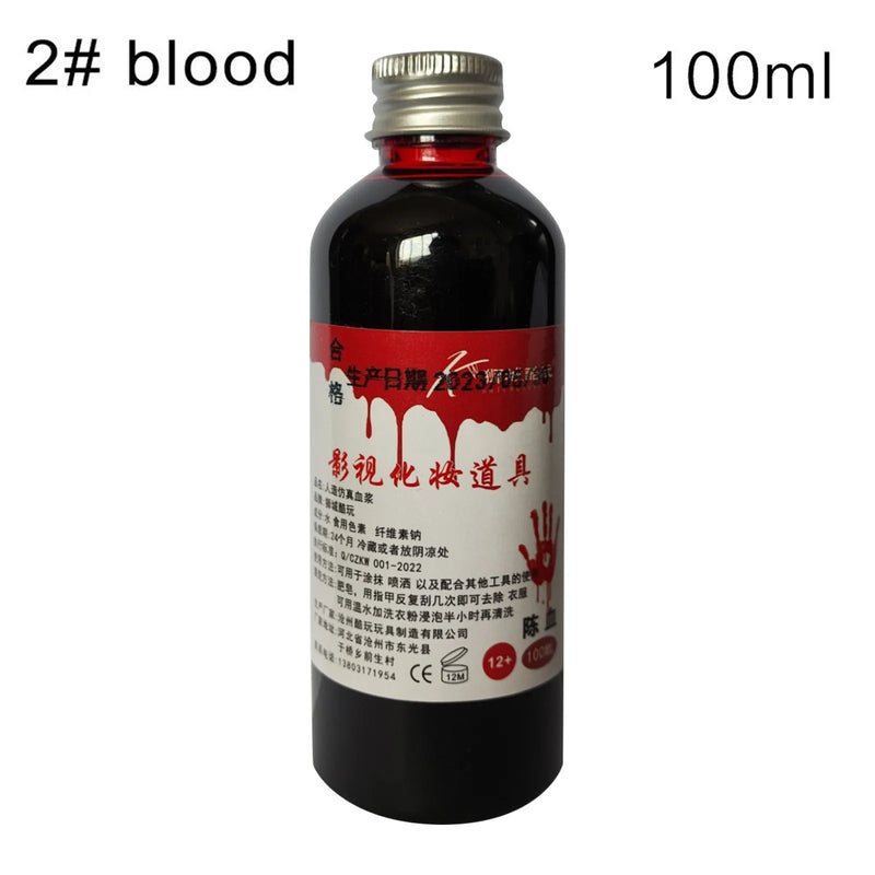 1 Bottles Halloween Emulation Fake Props Makeup Blood 30-100ml Blood Whole Cosplay Prank Props Makeup Person Plasma Fake 2024