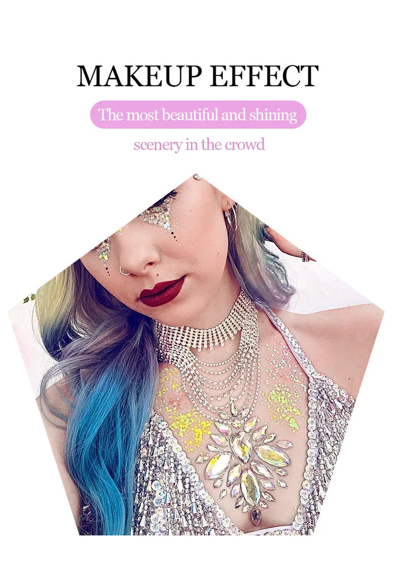 20 Colors Body Glitter Gel Mermaid's Scale Chunky Glitter Sequins Gel  for Face Body Hair Nail Christmas and Party