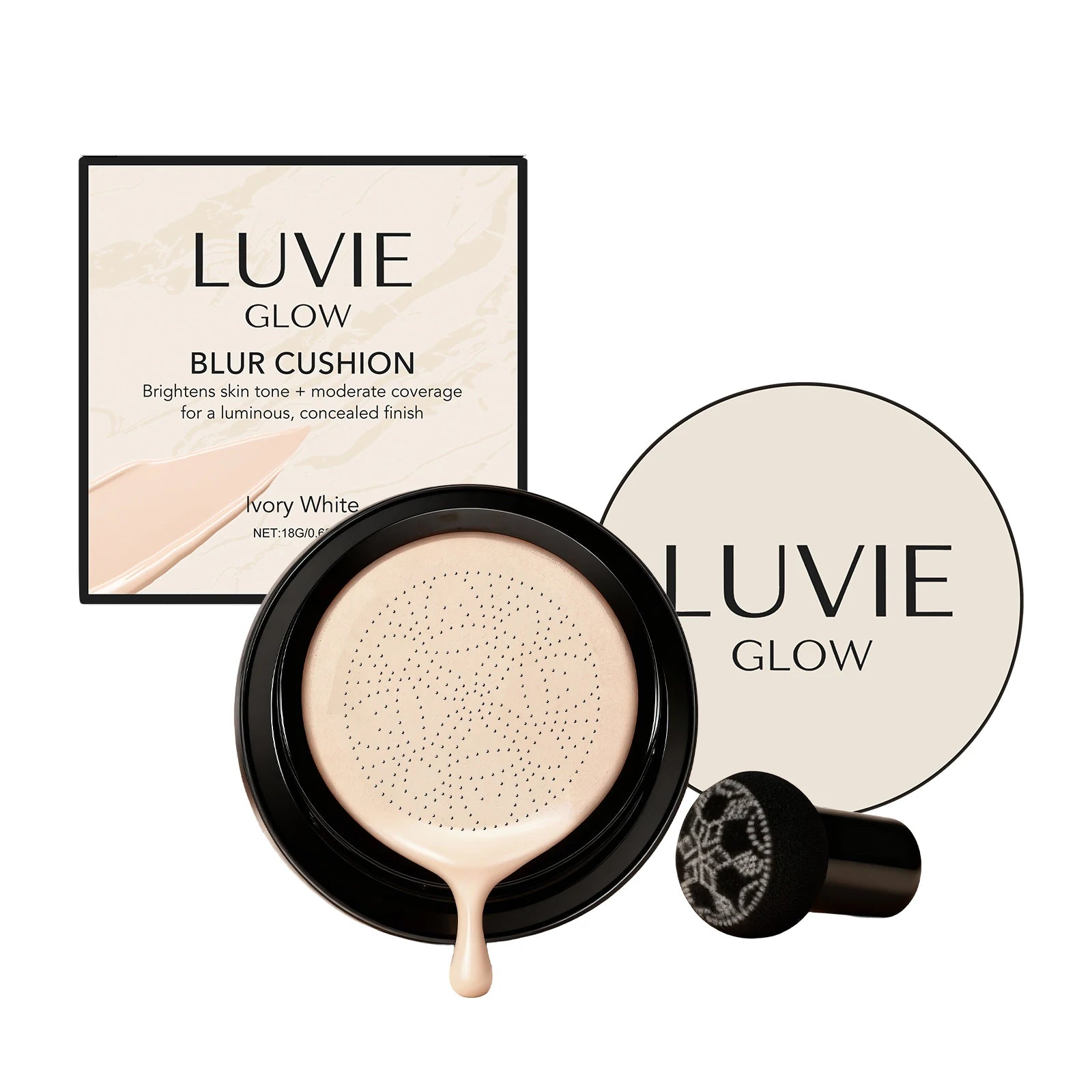 LUVIE GLOW Mushroom Head CC Cream – Hydrating Full Coverage