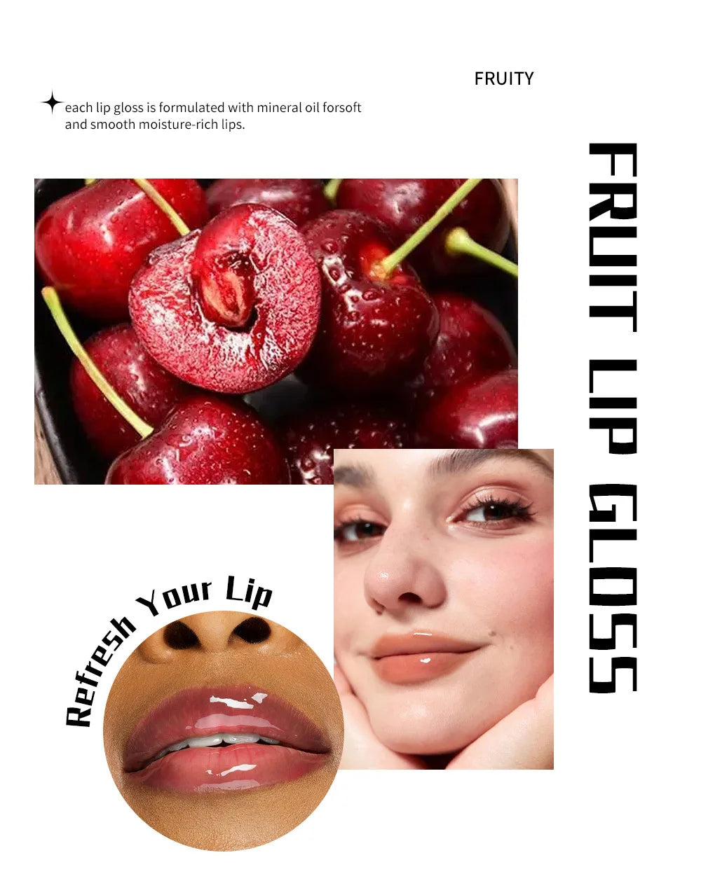 Nude Brown Plumping Lip Gloss Moisturising Fruit Lip Oil Transparent Fullness Lips Tint Soft Tube Makeup Applicator Beauty Care