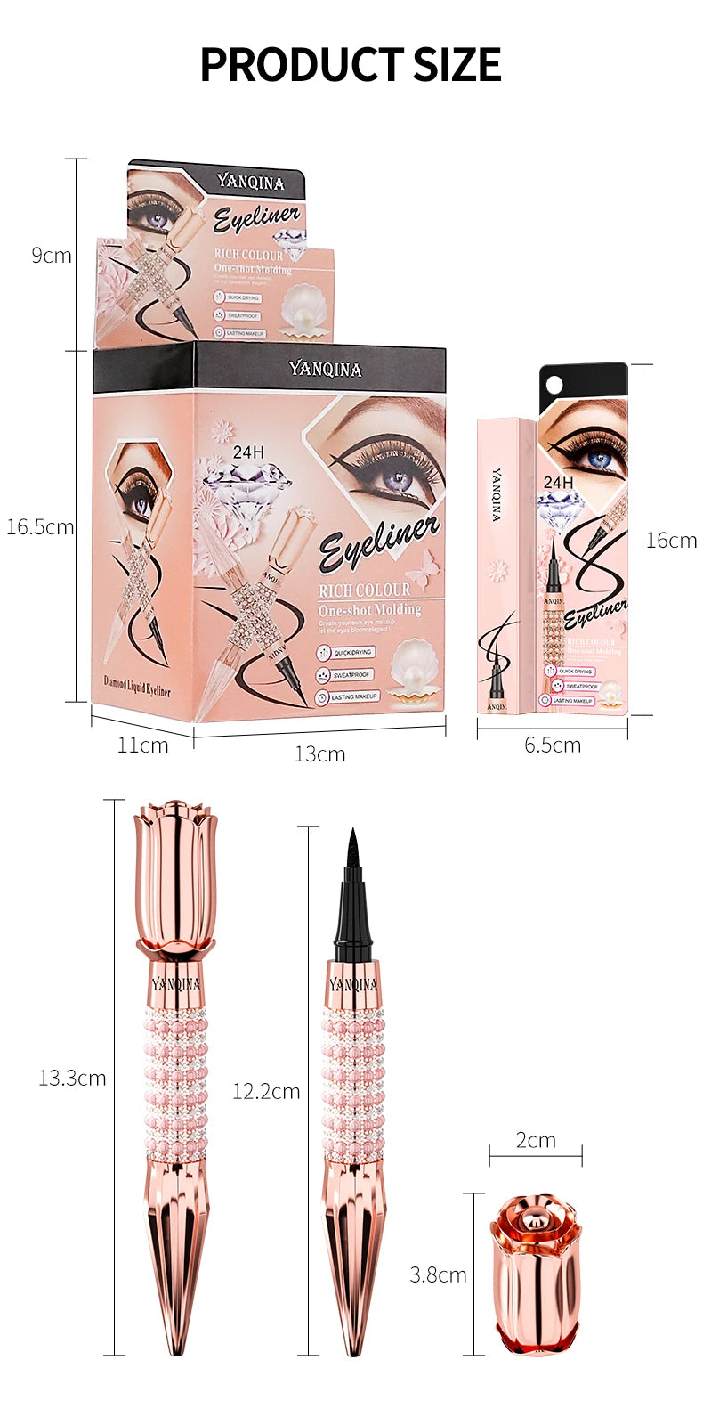 YANQINA Precision Liquid Eyeliner Pen Waterproof Quick Dry