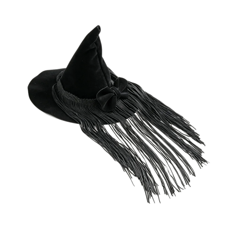 Flower Witch Hat Hair Clip Skull Spider Gothic Style Halloween Hair Clip Headdress Dark Black Witch Hairpins Cosplay