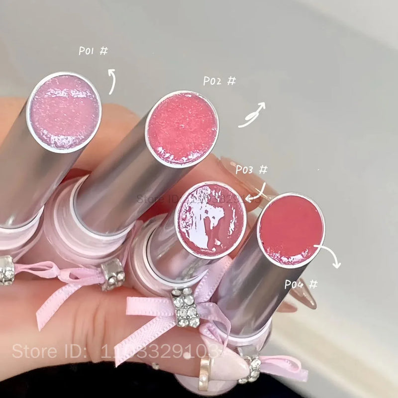 FLORTTE Glass Sea Series Solid Lip Gloss Water Light Mirror Lip Glaze Moisturizing Long-lasting Lip Tint Lip Plumper Makeup
