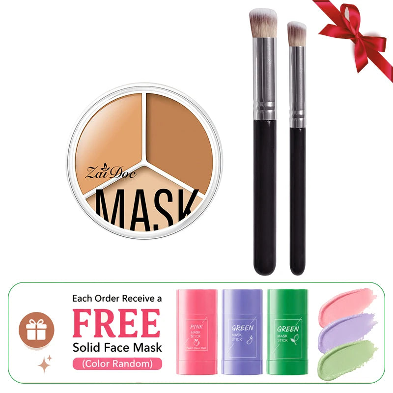 ZaiDoc 3-Color Full Coverage Cream Concealer Palette