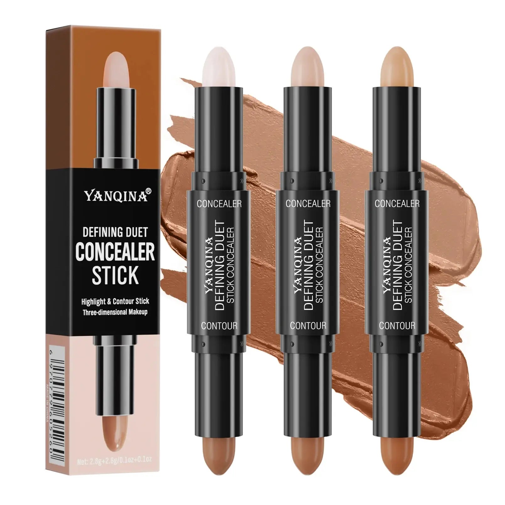 YANQINA Double-Ended Contour Stick Duo for Highlighting & Sculpting