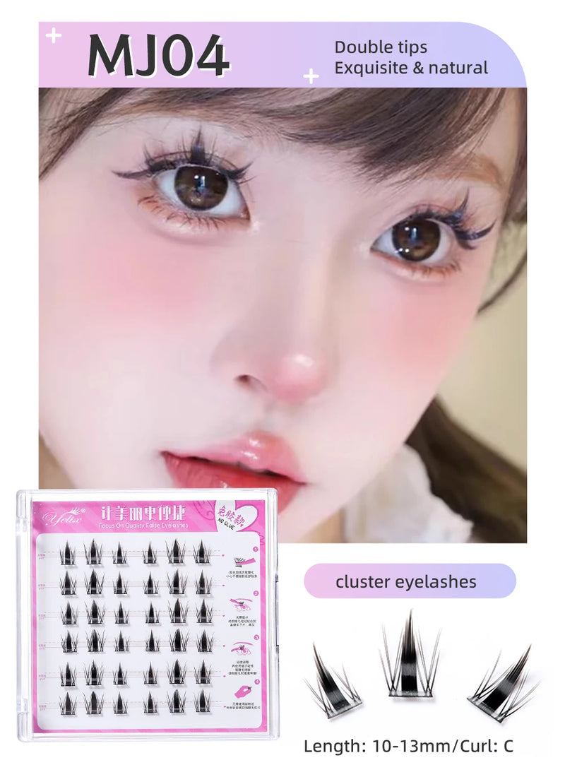 Yelix Large Capacity Self-Adhesive Eyelashes No Glue Fake Lashes Extensions Reusable for Makeup Soft Mink Eyelashes