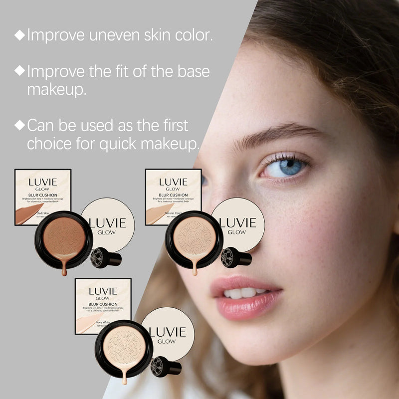 LUVIE GLOW Mushroom Head CC Cream – Hydrating Full Coverage