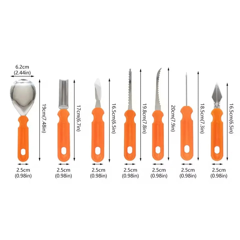 7Pcs Halloween Pumpkin Carving Set Tools Pumpkin Carving Knife Adults Pumpkin Cutting Supplies Engraving Kitchen Cutting Tools