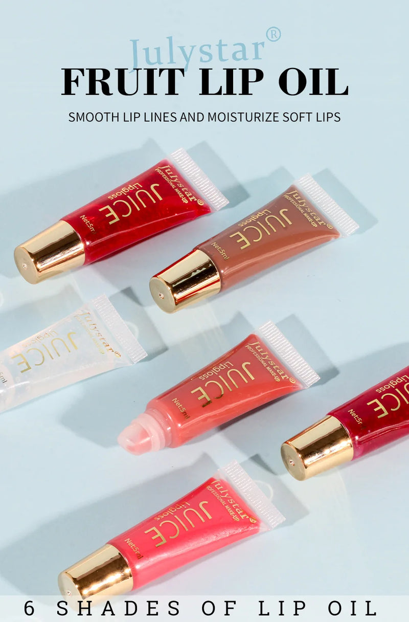 Nude Brown Plumping Lip Gloss Moisturising Fruit Lip Oil Transparent Fullness Lips Tint Soft Tube Makeup Applicator Beauty Care