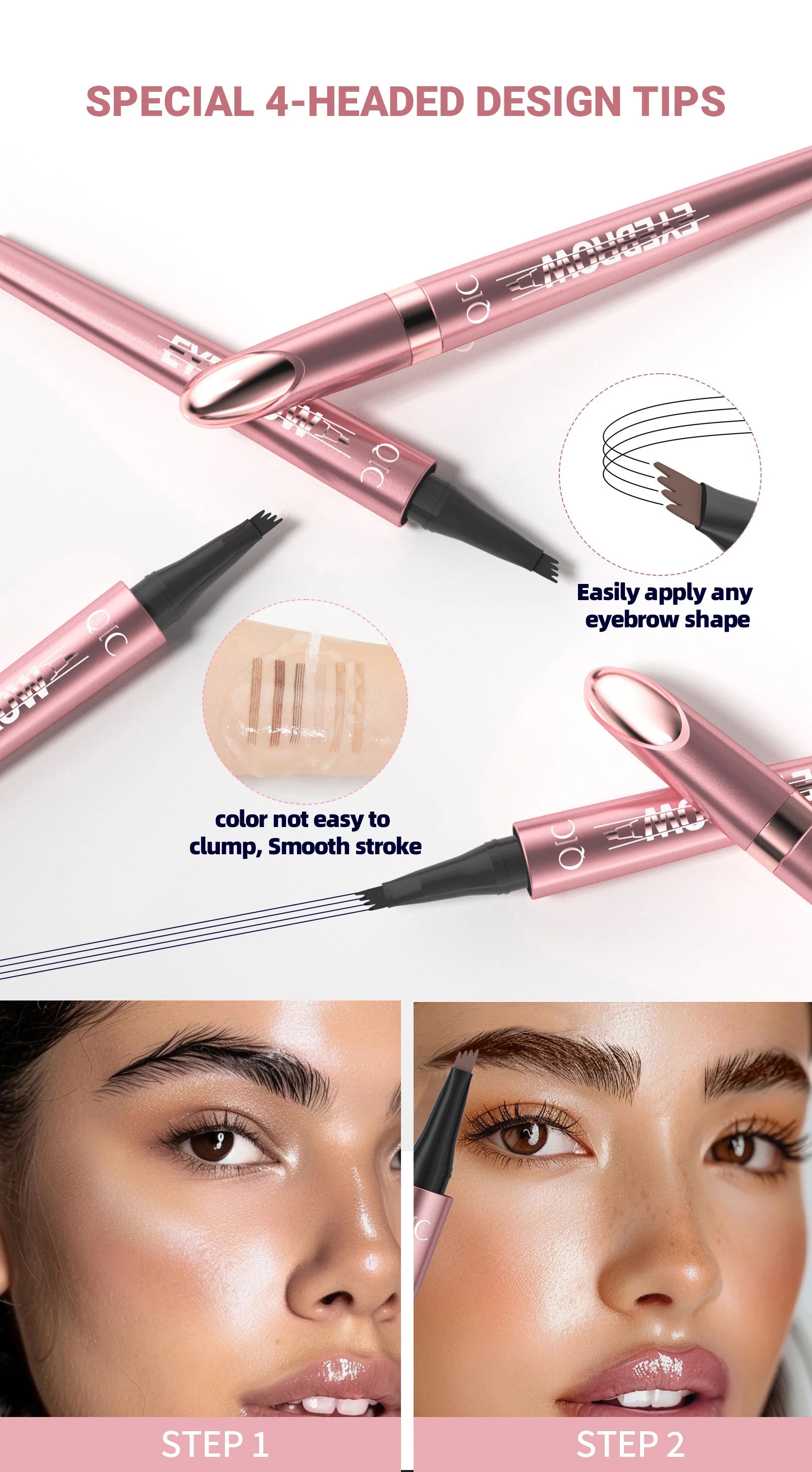 QIC Four Claw Liquid Eyebrow Pen Waterproof Brow Enhancer
