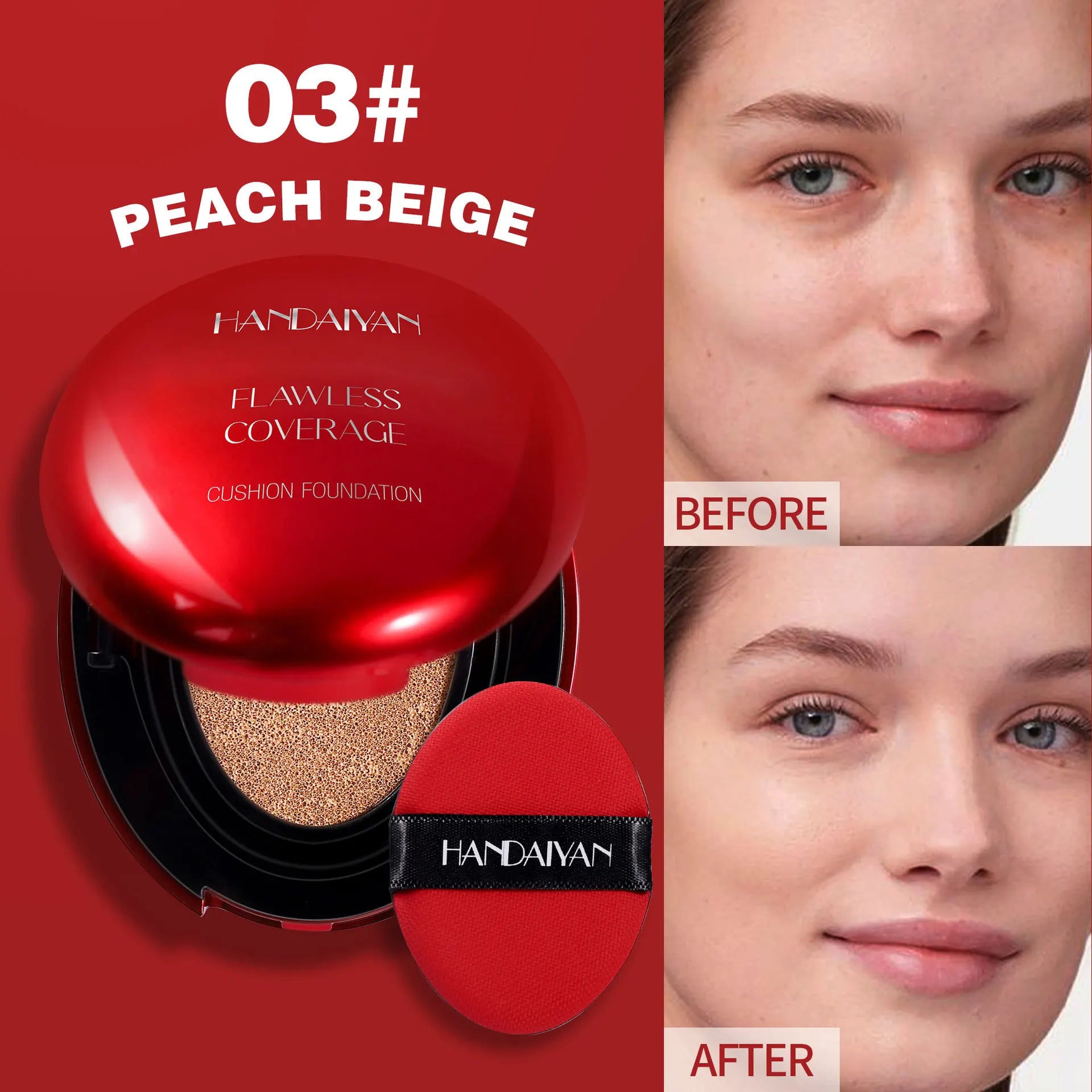 HANDAIYAN Korean Air Cushion Foundation – High Coverage