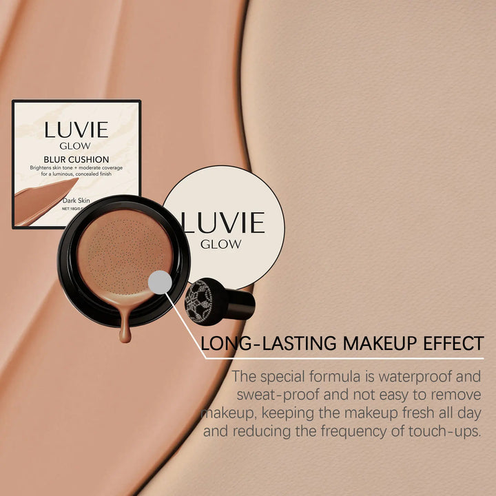 LUVIE GLOW Mushroom Head CC Cream – Hydrating Full Coverage