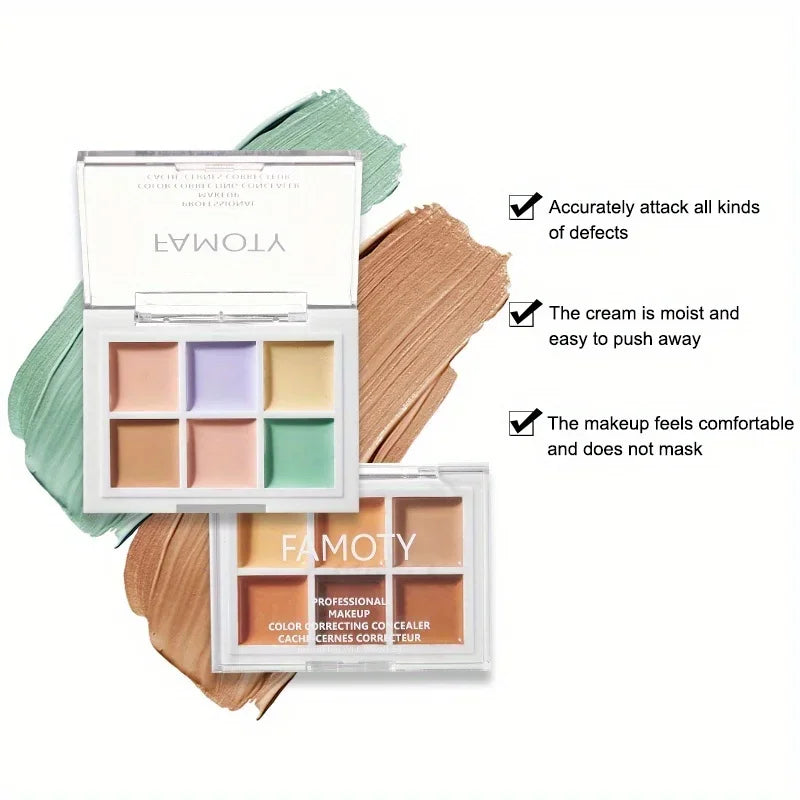FAMOTY 6-Color Full Coverage Concealer Palette