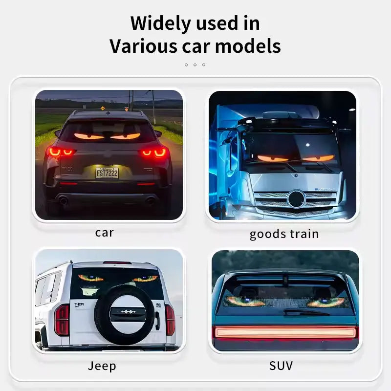 New APP LED Truck Car Devil Eye Light For Board Windshield Remote Music Control Custom Text Pattern Lighting 12V 24V Display