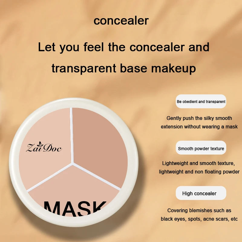 ZaiDoc 3-Color Full Coverage Cream Concealer Palette