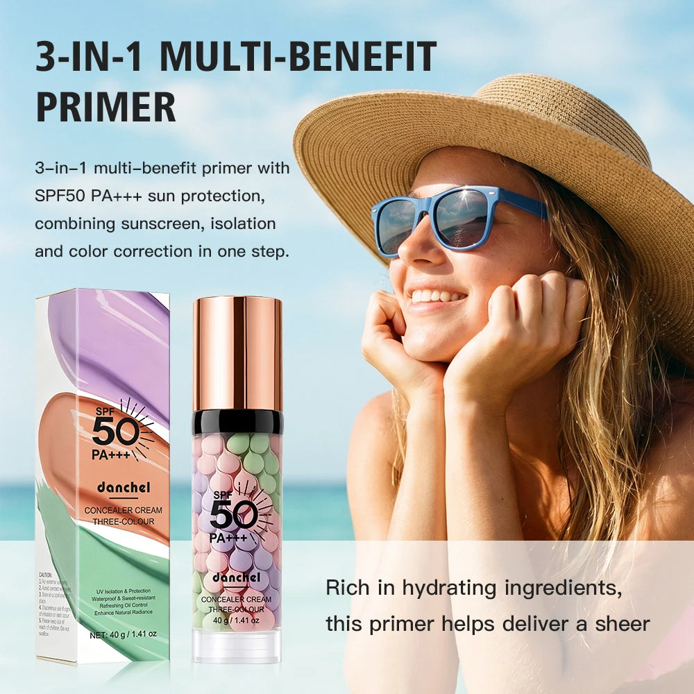 Danchel Three Color Concealer Cream SPF50 Primer