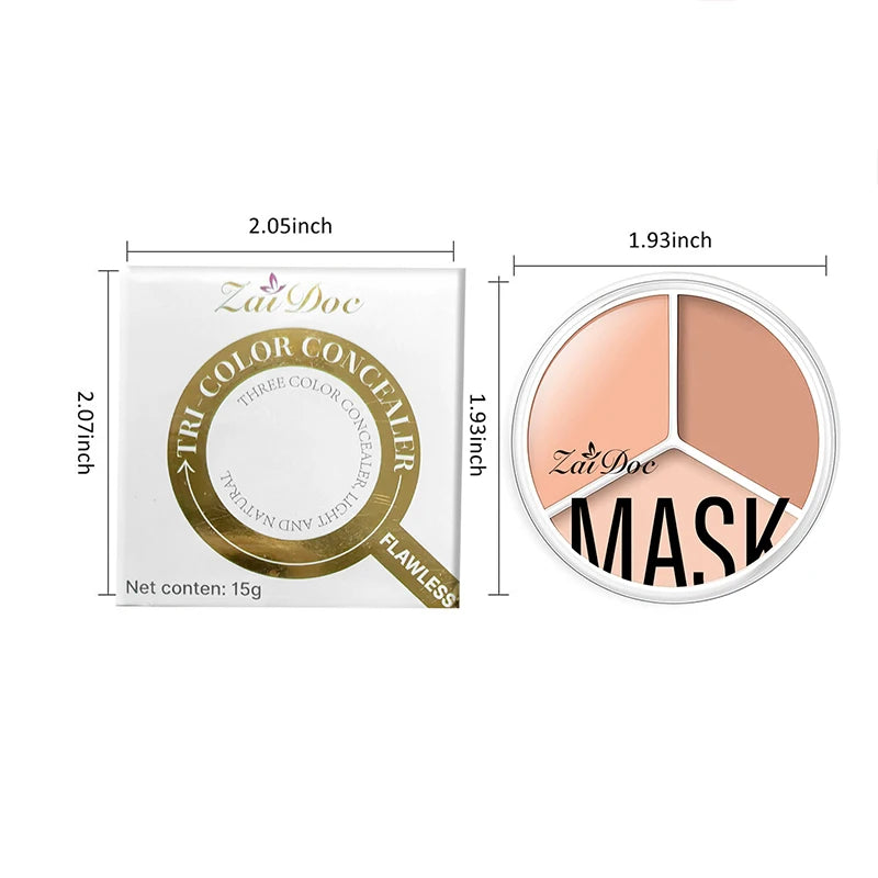 ZaiDoc 3-Color Full Coverage Cream Concealer Palette