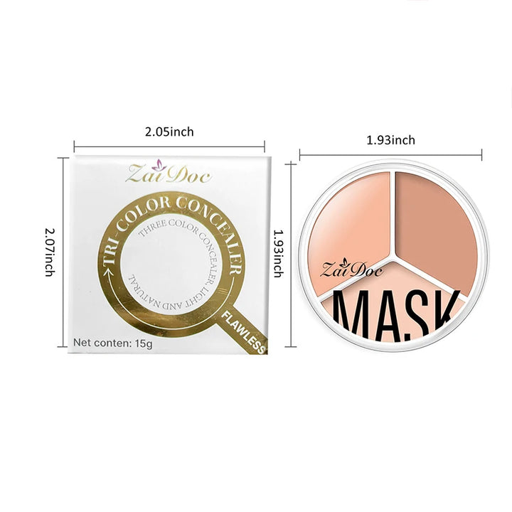 ZaiDoc 3-Color Full Coverage Cream Concealer Palette