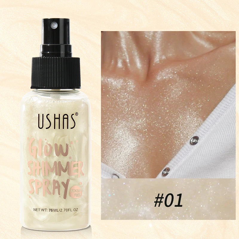 USHAS Glow Shimmer Spray Liquid Highlighter for Face & Body