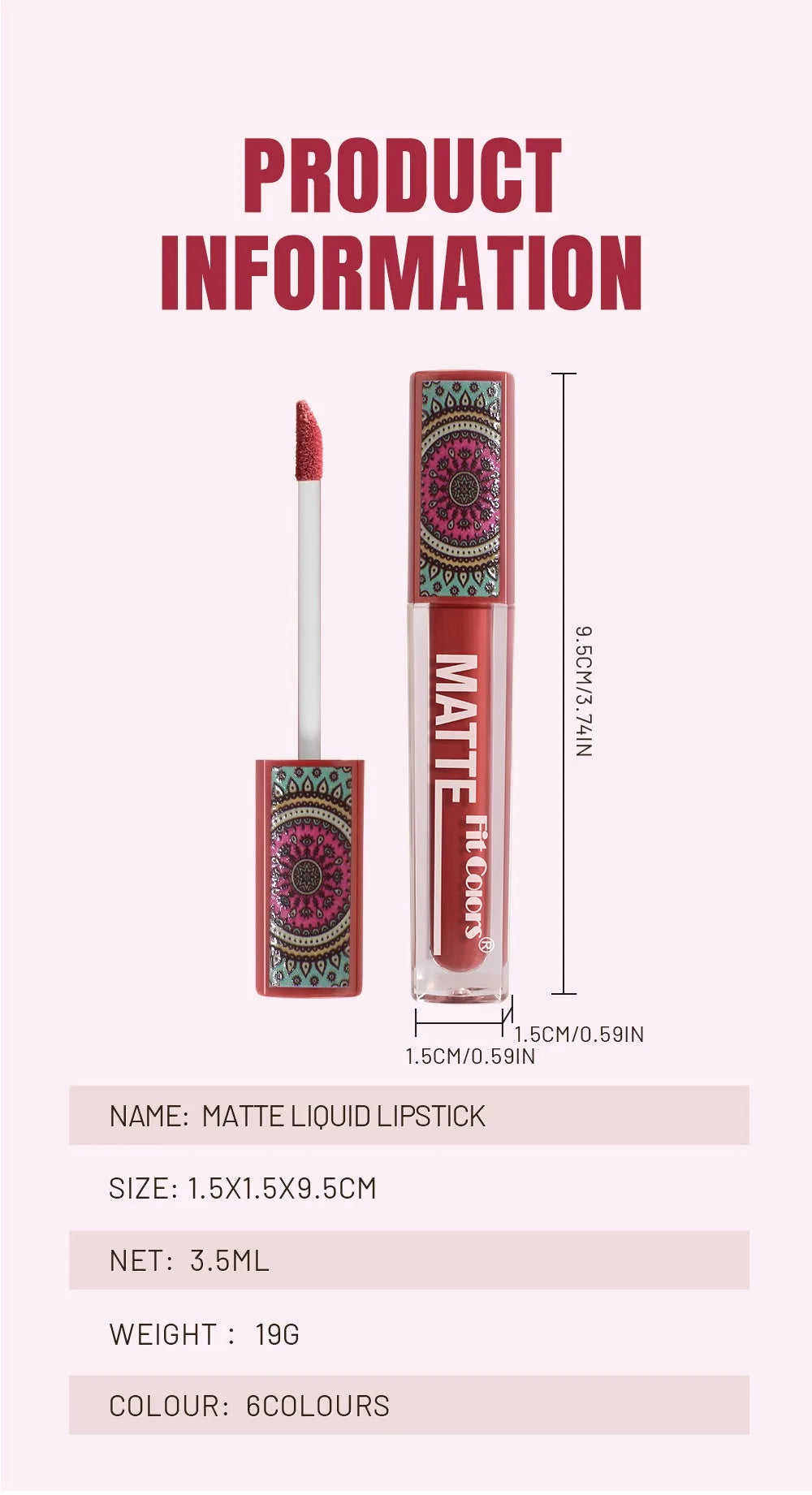 6Colors Waterproof Liquid Lipstick Matte Velvet Clay Texture Lip Gloss Bohemian Style Earth Brown Lasting Non Stick Cup Makeup