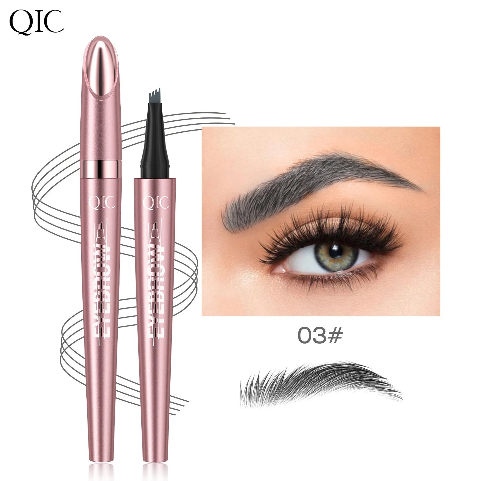 QIC Four Claw Liquid Eyebrow Pen Waterproof Brow Enhancer