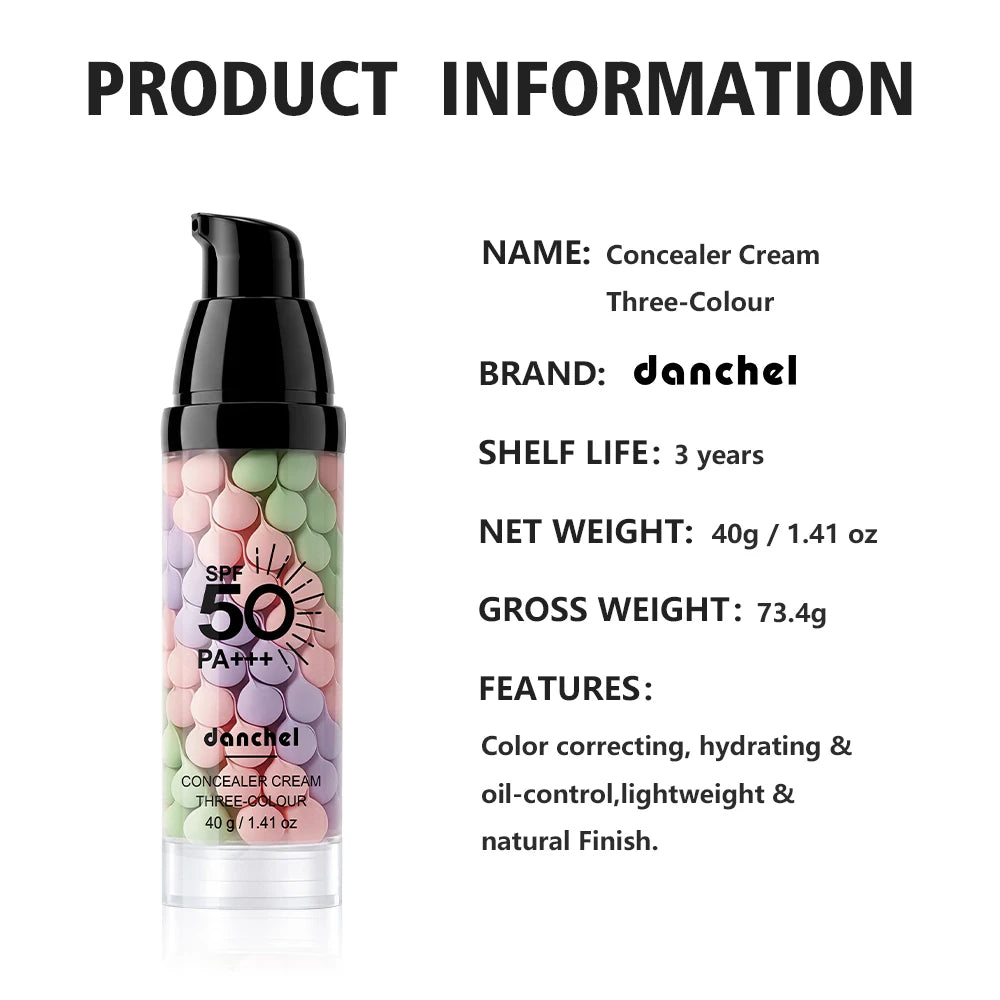 Danchel Three Color Concealer Cream SPF50 Primer