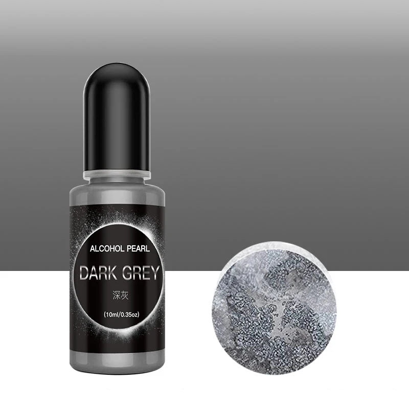 10ml Metallic Pearlescence Pigment Alcohol Liquid Art Ink Alcohol Diffusion DIY Resin Mold Colorant Dye Jewelry Making Supplies