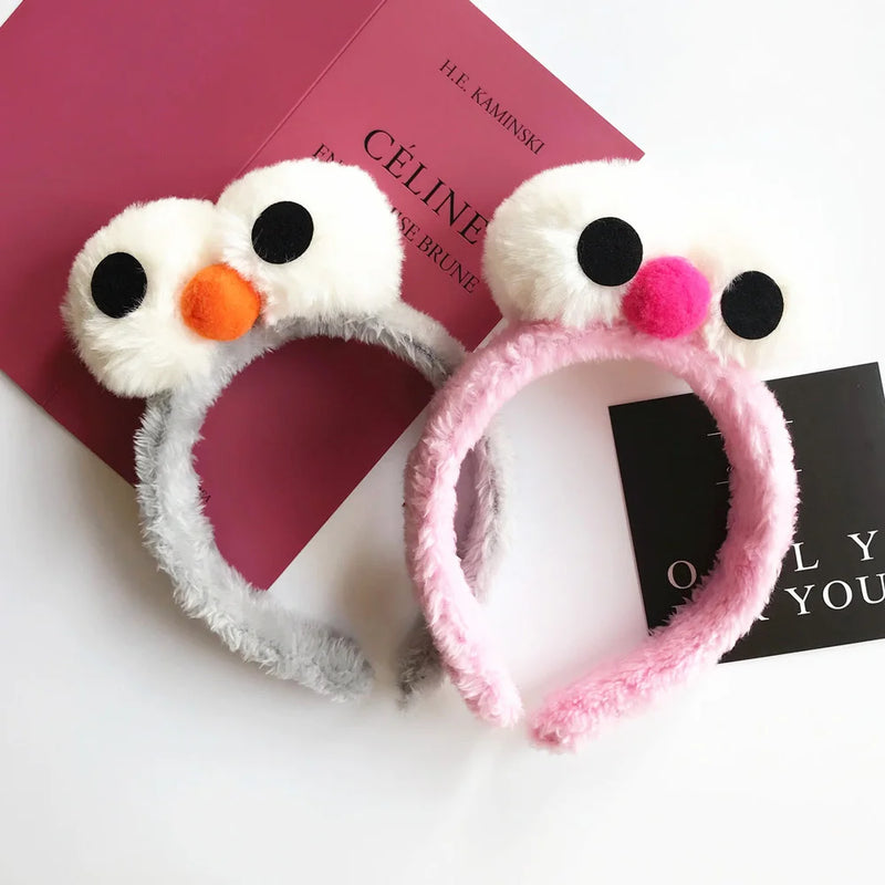 Cartoon Cute Headband New Plush Big Eyes Headband Women's Face Wash Headband Children's Headwear