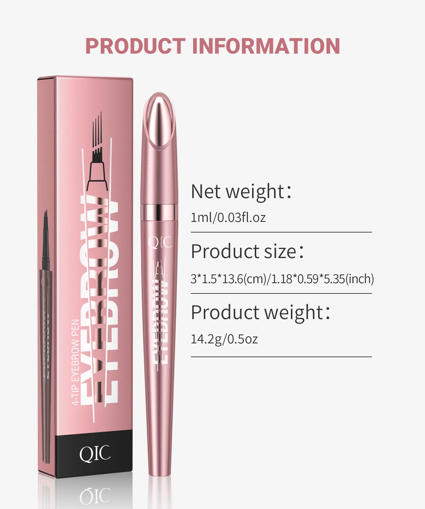 QIC Four Claw Liquid Eyebrow Pen Waterproof Brow Enhancer