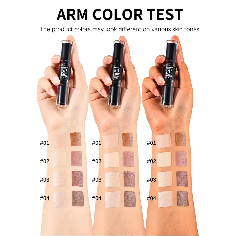 Lakerain 5D Dual-Ended Contour & Highlighter Stick for Face Definition