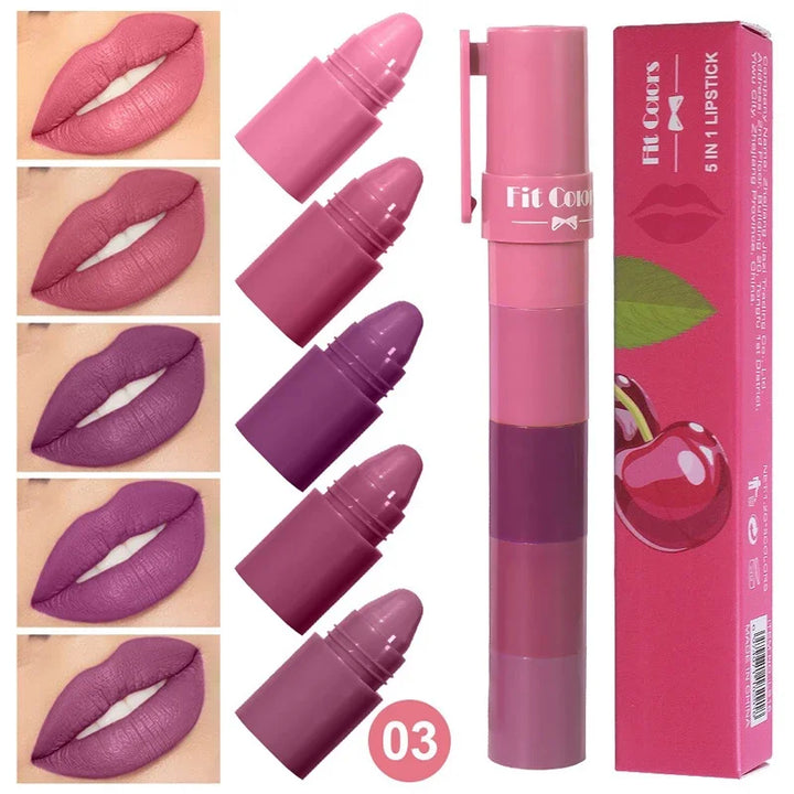 Fit Color 5-in-1 Matte Lipstick Crayon Set