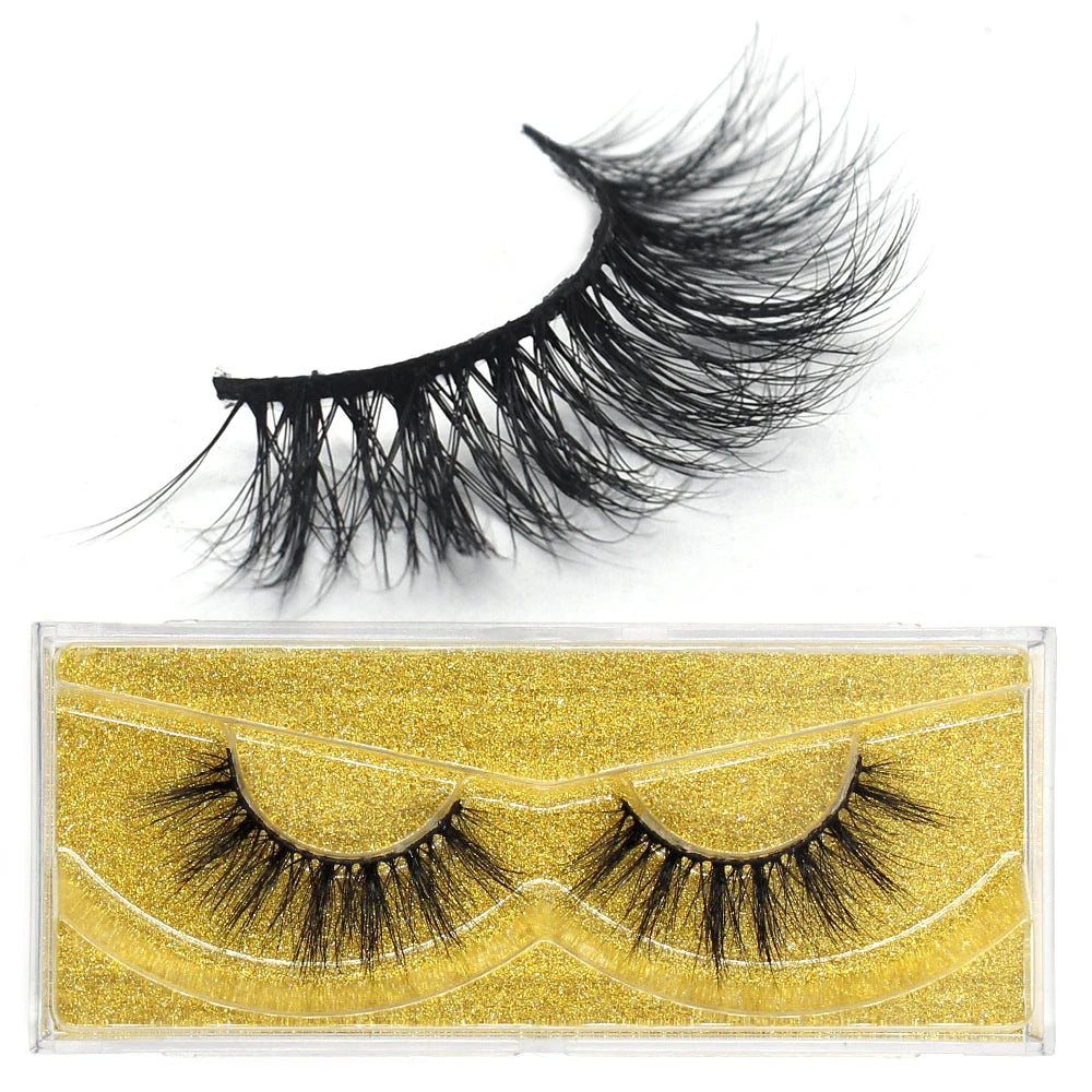 FOXESJI Lashes 3D Mink Eyelashes Natural Long Fluffy Dramatic Strip Eye Lashes Eyelash Extension Soft False Eyelashes Makeup