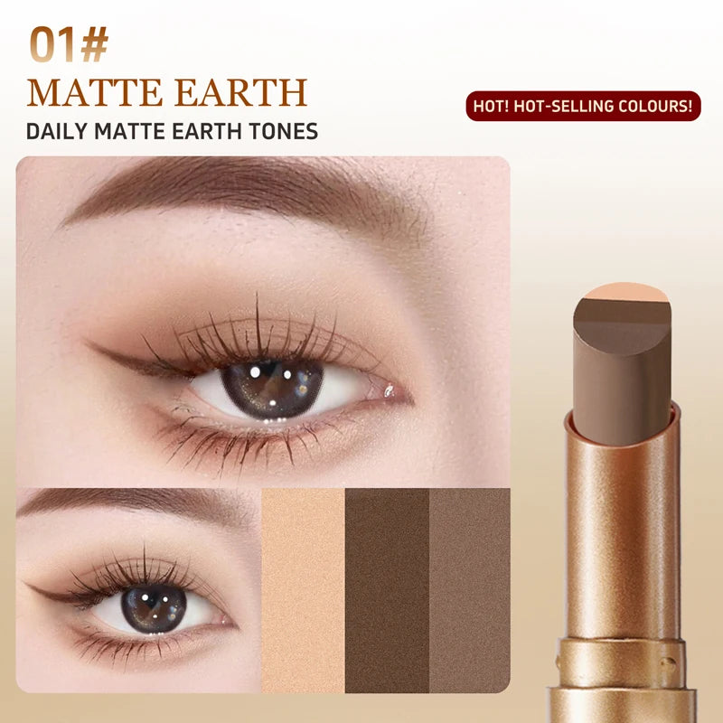 O'CHEAL Three Color Gradient Eye Shadow Stick