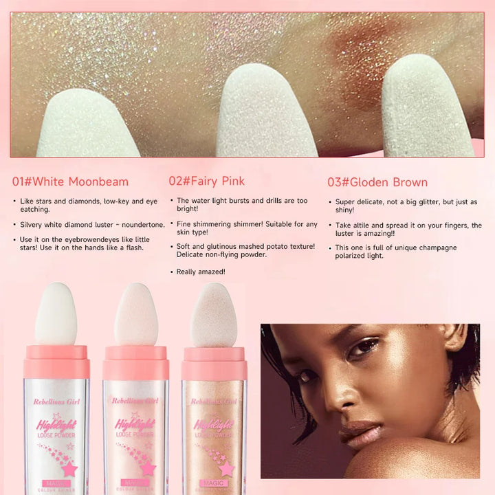 Rebellious Girl Silk Touch Glitter Highlighter Powder