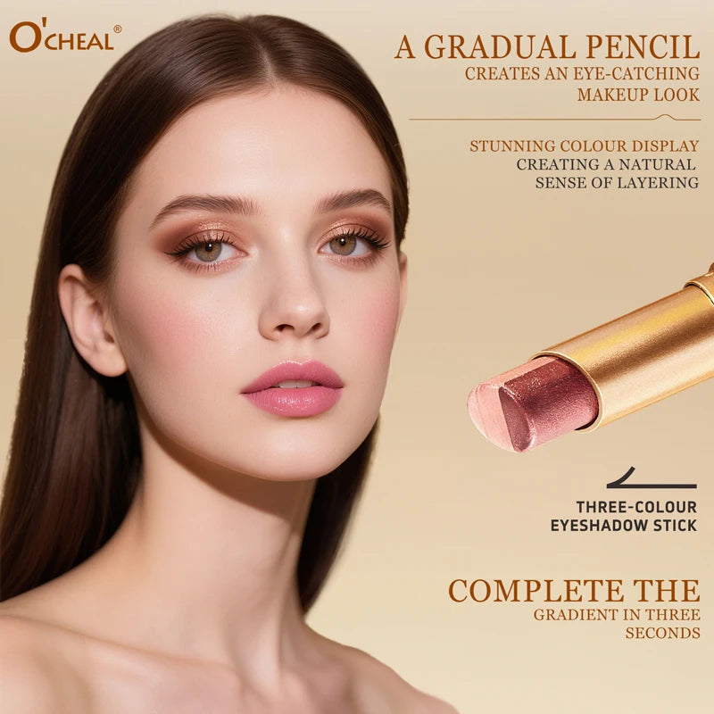 O'CHEAL Three Color Gradient Eye Shadow Stick