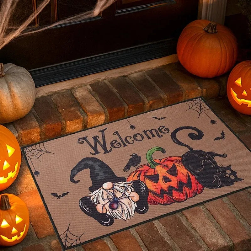 Halloween Pumpkin Doormat Halloween Theme Party Decoration Kids Favor Pumpkin Ghost Doormat Trick or Treat Party Supplies