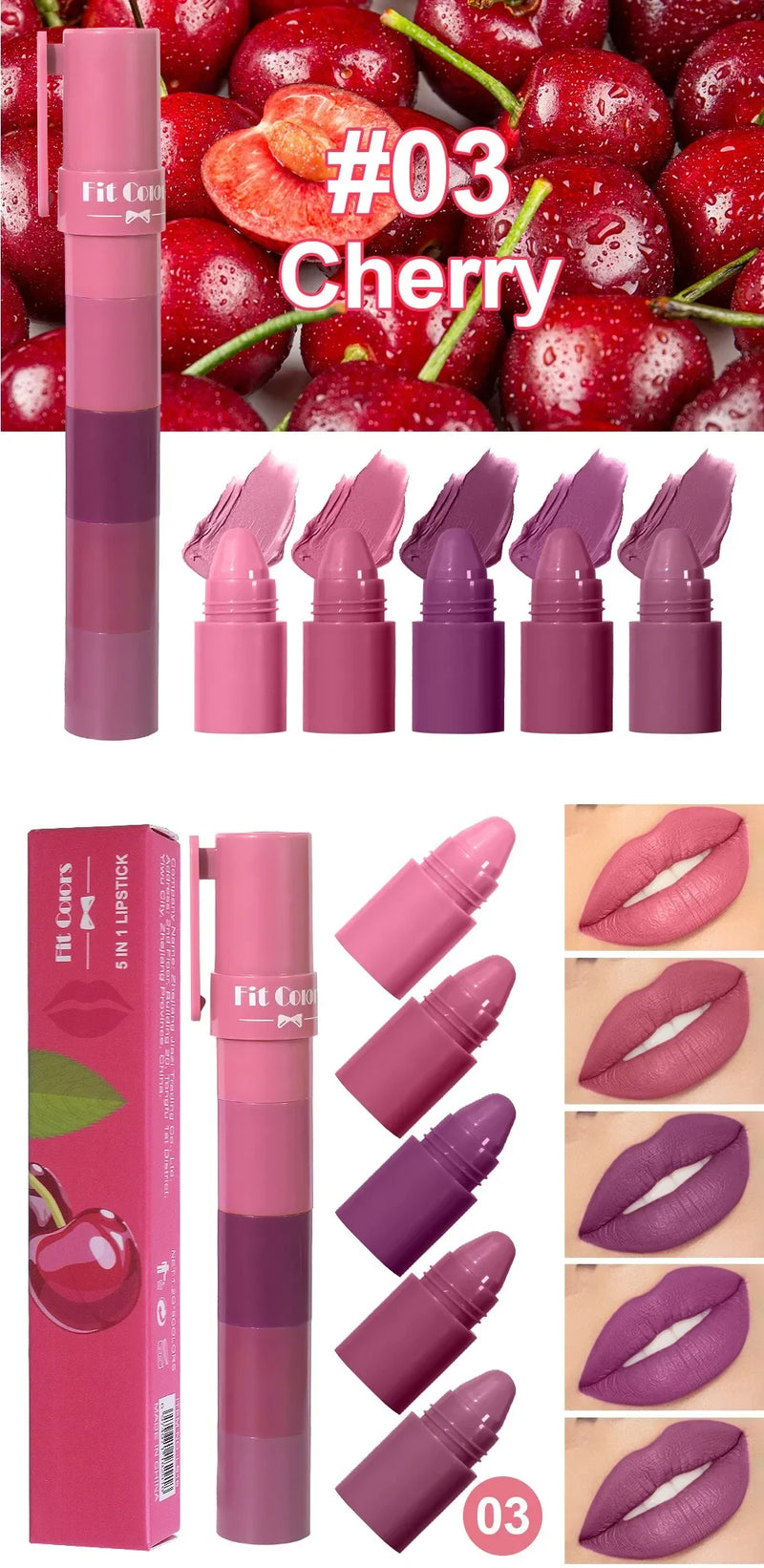 Fit Color 5-in-1 Matte Lipstick Crayon Set