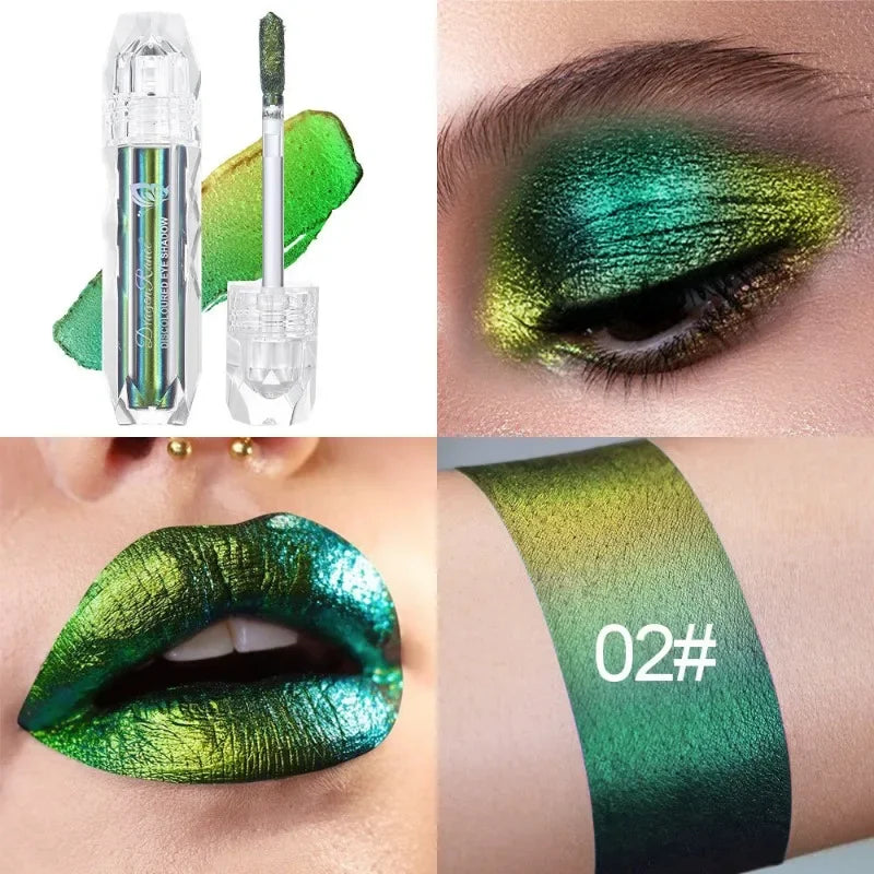 Chameleon Liquid Eyeshadow Metal Chameleon Makeup Lipgloss Shimmer Pigment Glitter Eye Shadow Lipstick Shine Diamond Eyeshadow