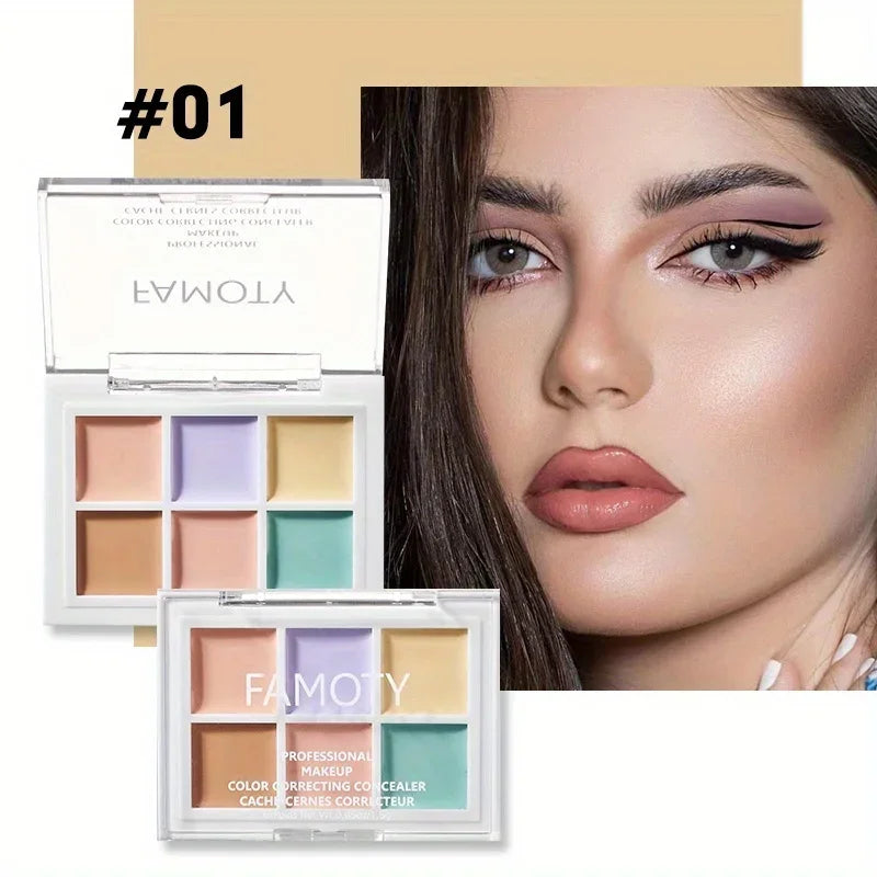 FAMOTY 6-Color Full Coverage Concealer Palette
