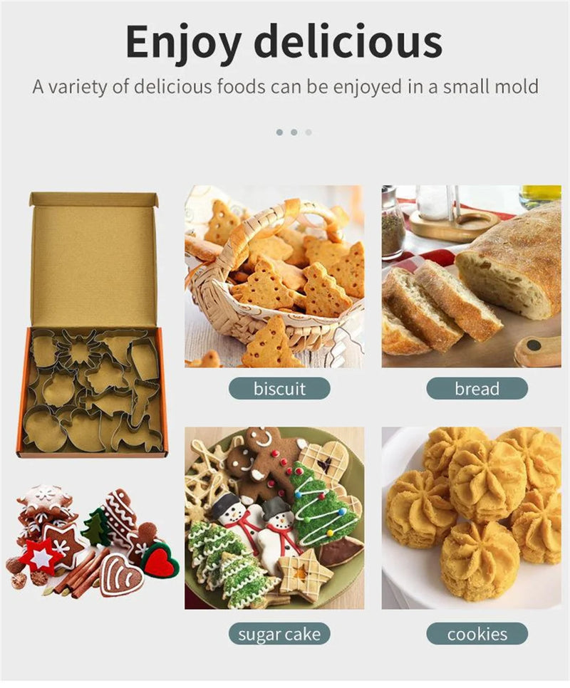 12PCS Halloween Cookie Molds Stainless Steel Cartoon Cookie Molds Bat Shape DIY Decorative Molds Baking Molds Kitchen BakingTooL