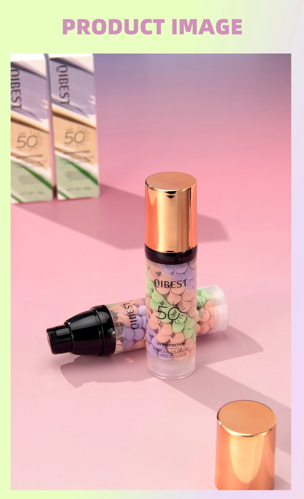 QiBest Three Color Liquid Concealer Makeup Primer